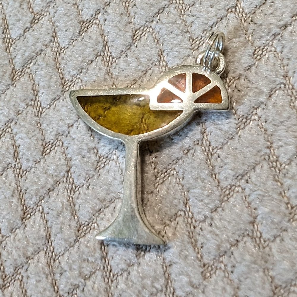 Sterling silver martini cocktail charm